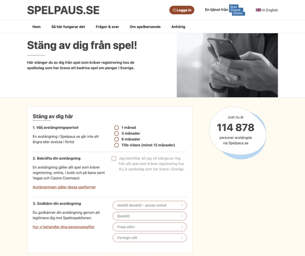 Så här ser Spelpaus ut